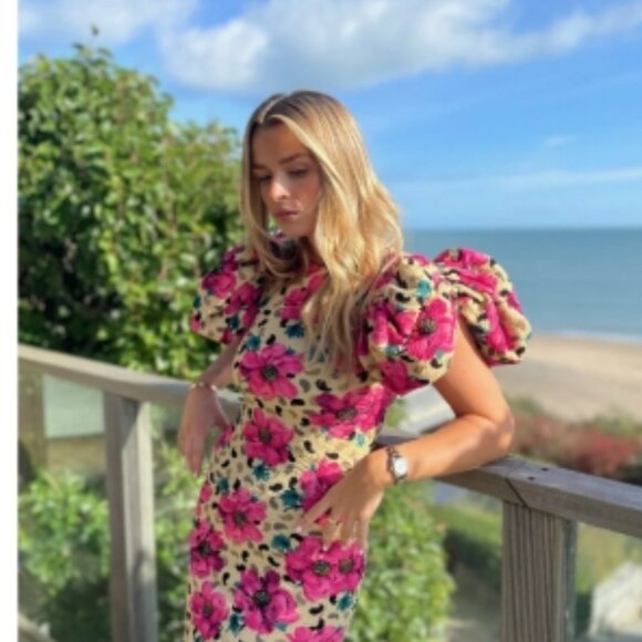 NWOT ROTATE Birger Christensen Katalona Floral Multicolor Mini Dress XS $400 - Picture 3 of 14